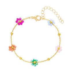 Awesomeapex Gänseblümchen Schmuck für Frauen, Perlen Perlen Halsketten, Gänseblümchen Blume Halskette, zierliche Gold Blume Halskette, Sommer Geschenke Accessoires für Frauen Hochzeit Armbänder von Awesomeapex