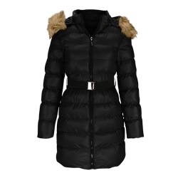 Awrvia Damen Jacke Steppjacke Warme Winter Übergangsjacke Gesteppt Stepp Wintermantel mit Gürtel Daunenmantel Oversized Puffer Jacke Outdoor Winddicht Damenmantel Dicke Warm Steppmantel von Awrvia