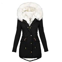 Awrvia blitzangebote Damen Winterjacke Parka Lang Kapuzenjacke Warm GefüTtert Wintermantel Mode Reißverschluss Winterparka Kunstfell Große Größen Mantel Elegant Outdoorjacke von Awrvia