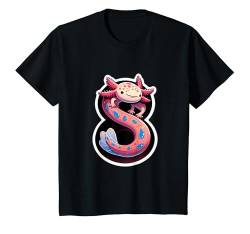 Kinder Axolotl wird 8 Jahre alt, Geburtstagsparty, 8. Junge, Geburtstag, Mädchen T-Shirt von AwweTees Co.