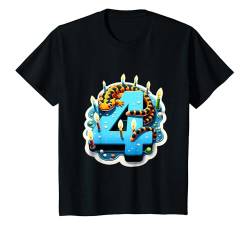 Kinder Tigersalamander-Geburtstagsparty, 4. Junge, 4 Jahre alt T-Shirt von AwweeTees Co.