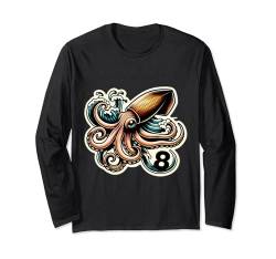 Kraken wird 8 Jahre alt, Geburtstagsparty, 8. Junge, Geburtstag, Mädchen Langarmshirt von AwweeeTees Co.