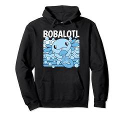 Bobalotl Bubble Tea Blaues Kawaii Axolotl Salamander Pullover Hoodie von Axolotl Bekleidung Damen Herren Jungen Mädchen
