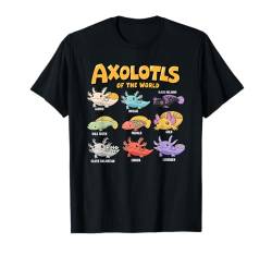 Axolotls of the World Süßes Anime-Salamander-Kunstwerk Kawaii T-Shirt von Axolotl Lover Kawaii Amphibian Artwork Otaku