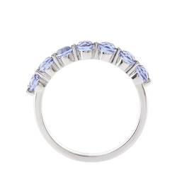 Ayoiow 9 K Weißgold Ring Verlobung Gold Rundschliff Blau Lab Erstellt Saphir Elegant Verlobungsring von Ayoiow