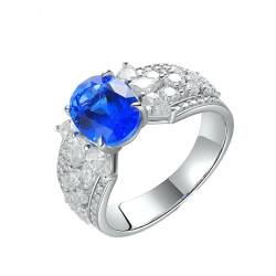 Ayoiow Sterling Silber Verlobungsringe Damen Ovalschliff Blau Cubic Zirkonia Elegant Verlobungsring von Ayoiow