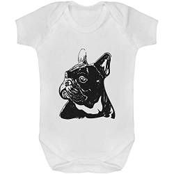 Azeeda 0-3 Monate 'Französisch Bulldogge Kopf' Baby Body Unisex (GR00021913) von Azeeda