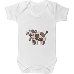 Azeeda 0-3 Monate 'Kuh, die Gras isst' Baby Body Unisex (GR00023095) von Azeeda