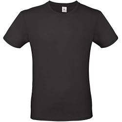 B&C Collection #E150 Mens Plain Cotton Tee Leichte, gerade Passform - Schwarz (2XL) von B&C