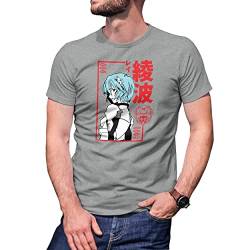 Rei Ayanami neon Genesis Evangelion Herren Grau T-Shirt Size L von B&S Boutique