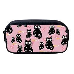 BAAROO Stilvolle Mädchen Kinder Federmäppchen Katze Kitty Stift Tasche Reißverschluss Münzbörse für Frauen Reise Make-up Kosmetiktasche Klein Rosa, farbe, 5.0cm*10.5cm*20.5cm, federmäppchen von BAAROO