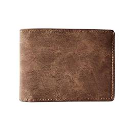 BADALO Einfache Kartenetuis for Damen und Herren, mehrere Kartenfächer und Bargeldfach, kleine tragbare Geldbörse for Damen(Brown wallet) von BADALO