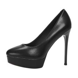 BAICAIBAI Damen Pumps Spitze Heel Heels Based Comfort Party Hochzeit Geschäft Klassisch Stiletto Sandalen Braut Abendkleid Partei Abendschuhe Fashion,Noir,39 von BAICAIBAI