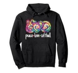 Peace Love Softball Softballspieler Damen Mädchen Kinder Pullover Hoodie von Softball Bekleidung Damen Herren Mädchen Jungen