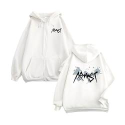 BANB Jungkook Armyst Hoodie K-Pop Support Merch, warmes, Dickes Sweatshirt mit Reißverschluss für -Fans white-4XL von BANB