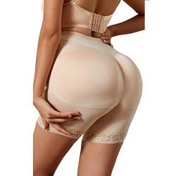 BANLUX Damen Po Push Up Unterhose - Body Shaper Butt Lifter Panties Mit Extra Großen Pads Damen Push Up Seamless Shaping Control Panties Shapewear Flexible Shorts,Apricot,M von BANLUX