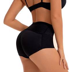 BANLUX Damen Po Push Up Unterhose - Frauen Butt Lifter Gepolsterte Shapewear Enhancer Control Panties Body Shaper Unterwäsche Fake Butt Booty Push Up Nahtlose Slips,Schwarz,S von BANLUX