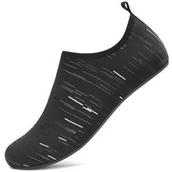 BARFULKER Badeschuhe Damen Herren Wasserschuhe Neoprenschuhe Strandschuhe Aquaschuhe Surfschuhe Schwimmschuhe Wassersportschuhe Leicht Hausschuhe. Schwarz/Weiß,37 EU von BARFULKER