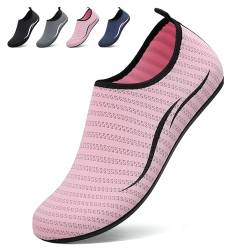 BARFULKER Schwimmschuhe Badeschuhe Damen Herren - Schnell Trocknend Wasserschuhe Leicht Strandschuhe Surfschuhe für Männer Frauen, Aquaschuhe für Pool Beach Yoga, Rosa, 37 EU von BARFULKER