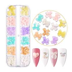 3D Blumen Nagel Flatback Kristalle Herz Für Nagel Aufkleber Nagel Für DIY Maniküre Schmuck DIY Zubehör Charm Schmuck Kit Für Klare Ornamente Dekorationen Für Weihnachten von BAYORE