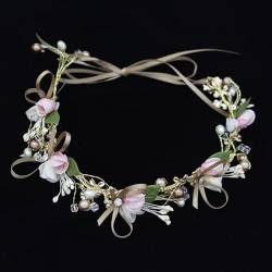 Frauen Mädchen Blumen Stirnband Braut Blume Krone Haarband Haarschmuck Hochzeit Party Frühling Böhmen Kranz Kopfschmuck Kopfbedeckung-19 von BBAUER