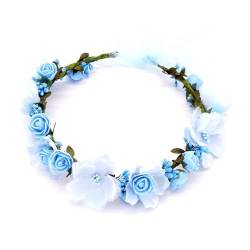 Frauen Mädchen Blumen Stirnband Braut Blumen Krone Haarband Haarschmuck Hochzeit Party Frühling Böhmen Kranz Kopfbedeckung Kopfbedeckung-12 von BBAUER