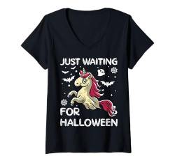 Damen Einhorn Boo Ghost Trick or Treat Halloween Kostüm T-Shirt mit V-Ausschnitt von BCC Halloween Shirts