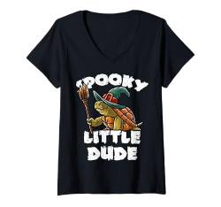 Damen Schildkröte Boo Hexe Trick or Treat Halloween Kostüm T-Shirt mit V-Ausschnitt von BCC Halloween Shirts