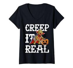 Damen Schildkröte Boo Vampir Trick or Treat Halloween Kostüm T-Shirt mit V-Ausschnitt von BCC Halloween Shirts