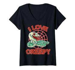 Damen Snake Boo Ghost Trick or Treat Halloween-Kostüm T-Shirt mit V-Ausschnitt von BCC Halloween Shirts