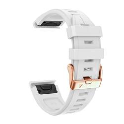 BCMCBV Für Garmin Fenix 7S/5S Plus/6S/5S/Instinct 2S/D2, schnelles Anbringen, weiches Silikonband mit rotgoldener Schnalle, für Damen und Herren, atmungsaktiv, wasserdicht, Armband-Zubehör, Fenix 5S von BCMCBV