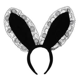 BELLIFFY Hasenohren Schnüren Sich Hasenohr Haarband Plüsch- -hasenohren Hasen Ohren Kostüm-stirnband Ausgestopfter Hase Halloween-hase-kostüm Party Outfit Stirnband Aus Kunststoff Black von BELLIFFY