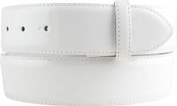 BELTINGER Lack-Gürtel aus Leder ohne Gürtelschnalle 4 cm | Glänzender Ledergürtel 40mm Herren Damen | Eleganter Gürtel | Weiß 120cm von BELTINGER