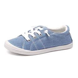 Jungen und Mädchen Slip on Canvas Sneaker Kinder Low Top Casual Fashion Schuhe Bequeme Schnürschuhe Walking Schuhe, Denimblau, 11 US Little Kid von BENEKER