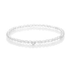 BERGERLIN Bergkristall Armband echt mit 925 Sterling Silberperle - facettierte Perlen - Größe M von BERGERLIN