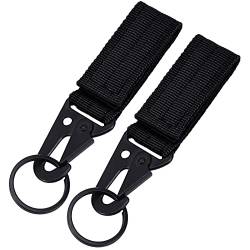 BESTKEE Herren Nylon Taktischer Schlüsselanhänger Gürtelclip Befestigung Gurt Aufhängen Karabinerhaken Clip Schwarz von BESTKEE