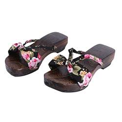 BESTYASH 1 Paar verstopft freizeitschuhe würfelunterlage summer shoes strand schuhe cautsch Clog-Sandalen für Damen Hausschuhe für Damen stylische Sandalen Damenschuhe Innen: Holz Black von BESTYASH