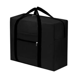 Für Kabinentasche Untersitz Faltbare Reisetasche Handgepäck Übernachtung für Damen und Herren 25L (Dicke Serie Schwarz (mit Schultergurt)), Schwarz von BETUFIARY