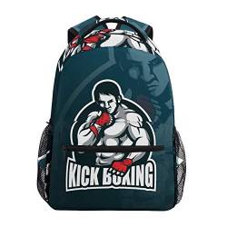 Kickboxen Blau Kunst Studentenrucksack Kinderrucksack Büchertasche Schülerrucksack Laptop Rucksäcke für die Reise Teen Mädchen Jungs von BEUSS