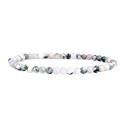 BGERRIT Edelstein Armband Damen, Natürliche Edelstein-Mini- Kristall-Armbänder Grüner Punktstein Perlenarmband Energie-Charm-Armband Yoga-Heilarmband Schmuck Für Frauen Und Männer Geschenk von BGERRIT