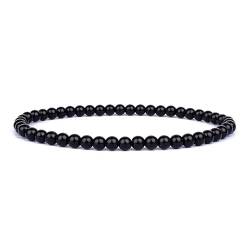 BGERRIT Edelstein Armband Damen, Natürliche Edelstein-Mini- Kristall-Armbänder Schwarzer Onyx Perlenarmband Energie-Charm-Armband Yoga-Heilarmband Schmuck Für Frauen Männer Geschenk von BGERRIT