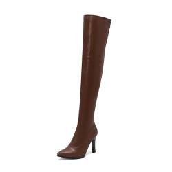 BGFCDFGV Sexy Fashion Women's Boots,Stiletto Boots,Knee-High Boots,Braun,43 EU von BGFCDFGV