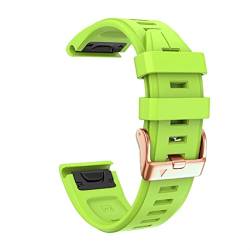 BHOLSA 20 mm Quick-Fit-Armband aus weichem Silikon für Garmin Fenix ​​7S/5S Plus/6S/5S/Instinct 2S/D2, mit roségoldener Schnalle, Silikon-Schnellersatz-Armbänder(Green,Fenix 7S) von BHOLSA