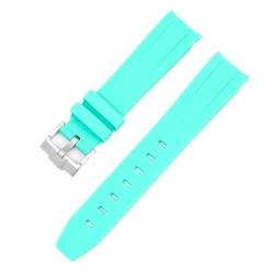 BHOLSA Für Omega Swatch MoonSwatch Curved End Silikon Gummi Armband Männer Frauen Sport Uhr Band Zubehör 20mm(Mint01) von BHOLSA