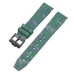 BHOLSA Für Omega Swatch MoonSwatch Curved End Silikon Gummi Armband Männer Frauen Sport Uhr Band Zubehör 20mm(Mosaic green02) von BHOLSA