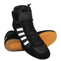 BIAJIAZHUA Kampf-Wrestling-Schuhe Gummisohle rutschfest,Trainings-Bodybuilding-Schuhe Komfort Atmungsaktiv,Professionelle Boxschuhe für Männer Verschleißfest Wasserdicht(Black,45 EU) von BIAJIAZHUA