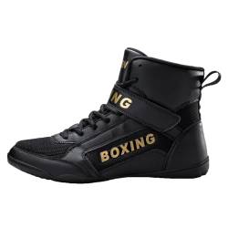Trainings-Bodybuilding-Schuhe für Erwachsene und Jugendliche,Ringerschuhe für Damen Atmungsaktiv Bequem,Boxschuhe für Männer Rutschfest Wasserdicht,Kampfstiefel,Professionelle Sneaker(Black,36 EU) von BIAJIAZHUA