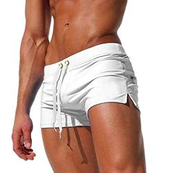 BIBOKAOKE Badehose Herren Kurz Eng Sexy String Schwimm-Slips Badeslip Schwimm-Shorts Stretch Bademode Slips Badepants Schwimmwear Badeshorts Herren Blau Bikini Unterteil Urlaub Surfen Strand Shorts von BIBOKAOKE