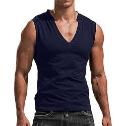 BIBOKAOKE Solides Tanktop mit V-Ausschnitt für Herren Training Ärmelloses Athletic Vest Stringer Muskelshirt Sport Weste Bodybuilding Fitness Tank Top Trägershirt Unterhemden Achselshirt von BIBOKAOKE