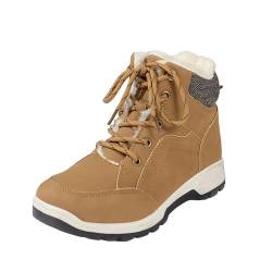 BIBOKAOKE Stiefeletten Damen mit Absatz Rotes Damenstiefel Wollgefütterte Kurzstiefel Bequem Stiefel Warm Ankle Boots rutschfest Winterschuhe Schön Winterstiefel Modische Langlebig Snow Boots von BIBOKAOKE